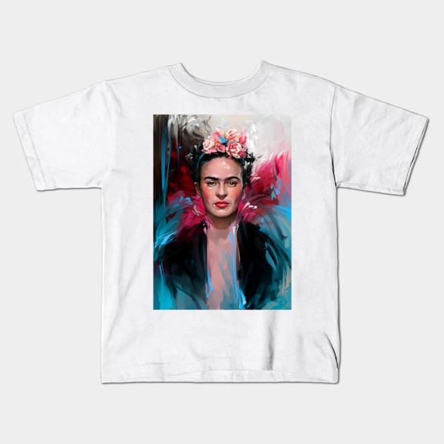 Frida Kahlo Kids T-Shirt by dmitryb1